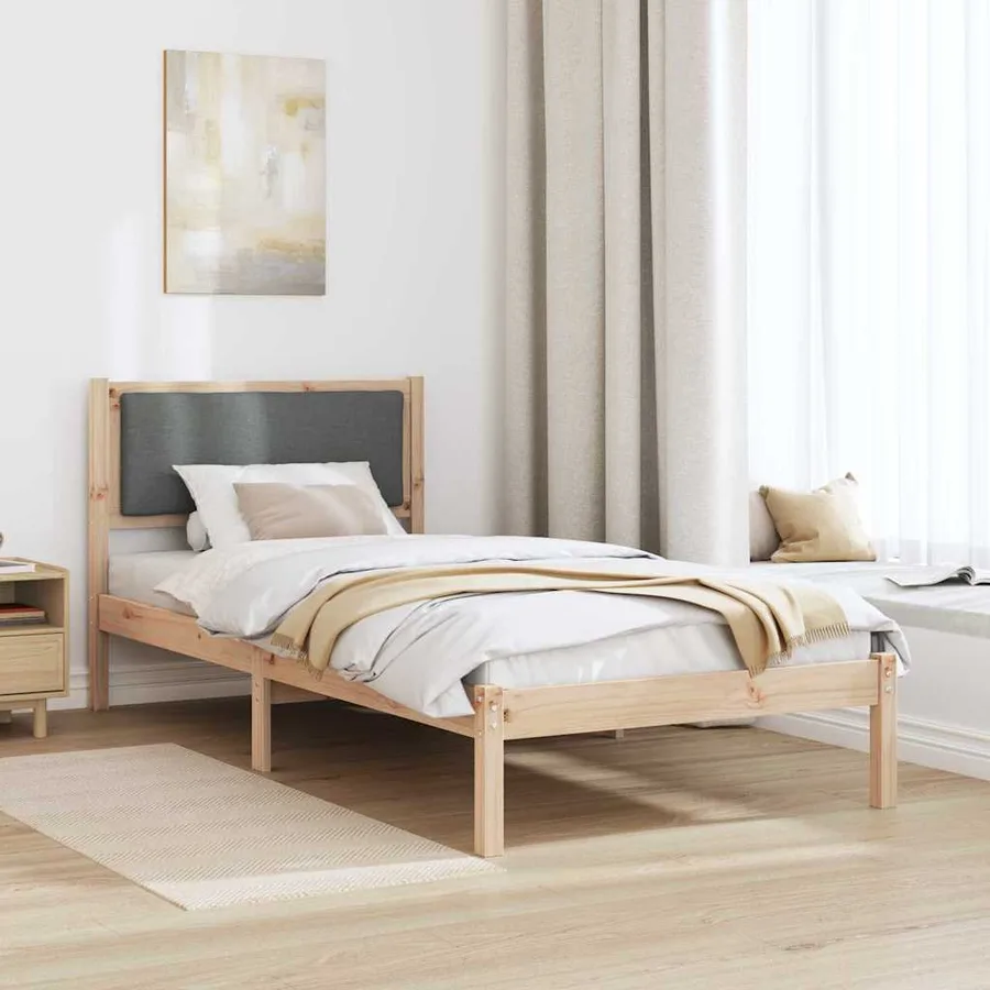 Cadre de lit Gris foncé 100 x 200 cm Pin massif - 4
