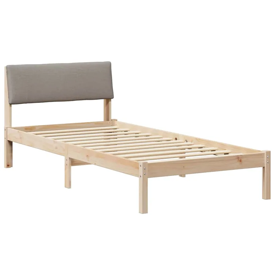 Cadre de lit Marron et taupe 90 x 190 cm Bois massif en pin - 2