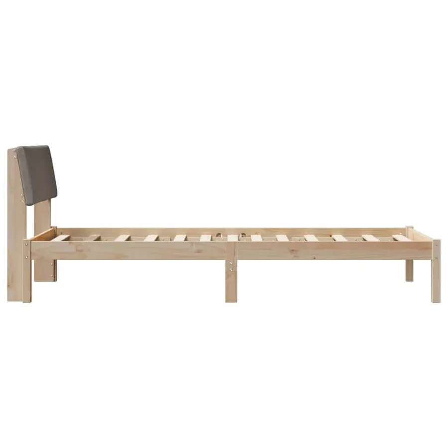 Cadre de lit Marron et taupe 90 x 190 cm Bois massif en pin - 6