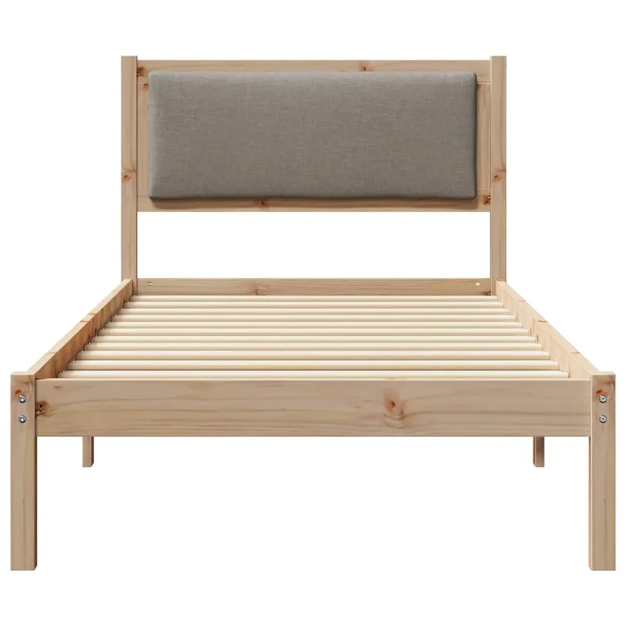 Cadre de lit avec tête de lit Taupe 100 x 200 cm Pin massif - 5