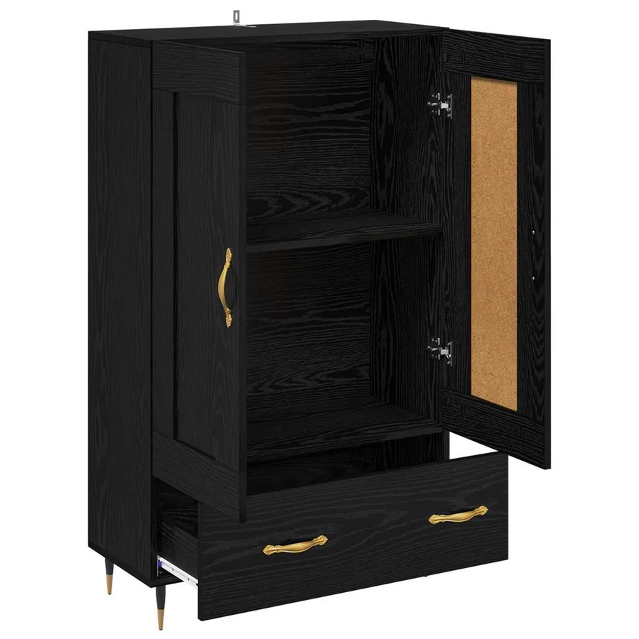 Haut Armoire Chêne noir 69,5 x 31 x 115 cm Bois d'ingénierie - 5