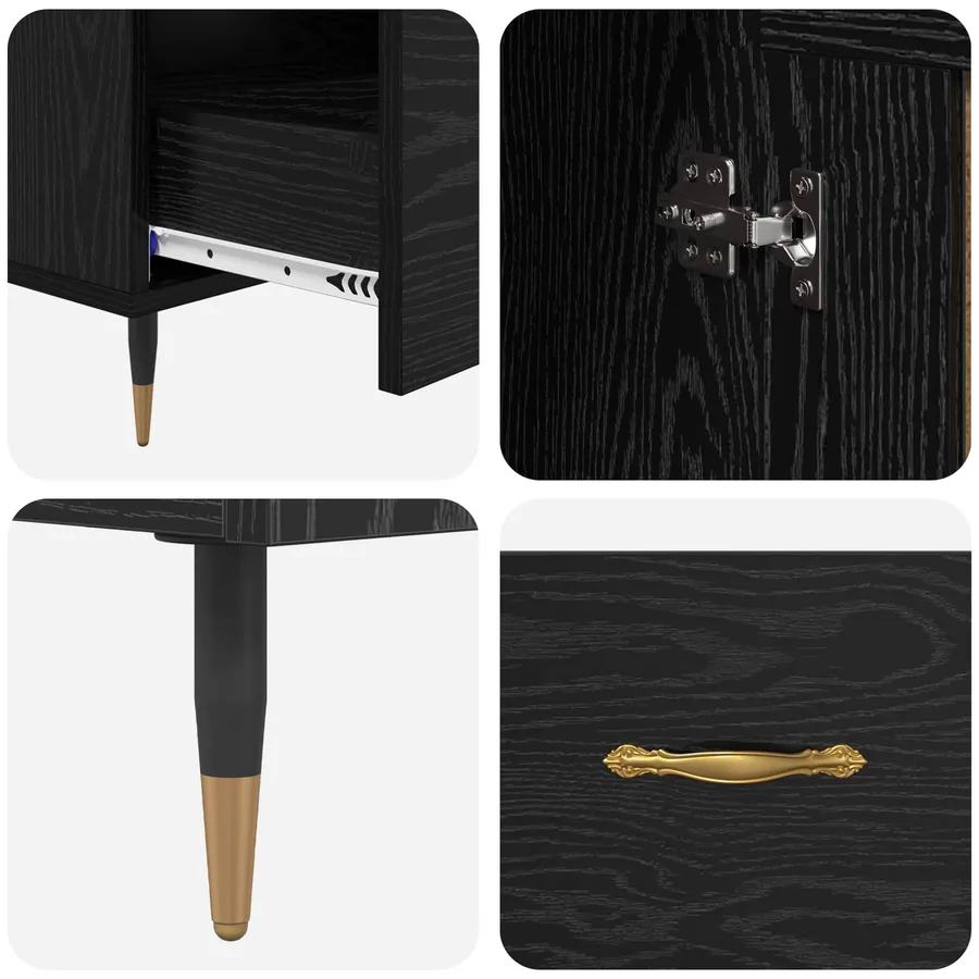 Haut Armoire Chêne noir 69,5 x 31 x 115 cm Bois d'ingénierie - 9