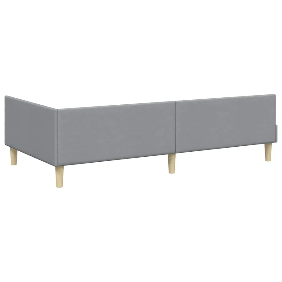 Cadre de lit d'angle avec matelas 2 pcs Gris clair tissu - 9