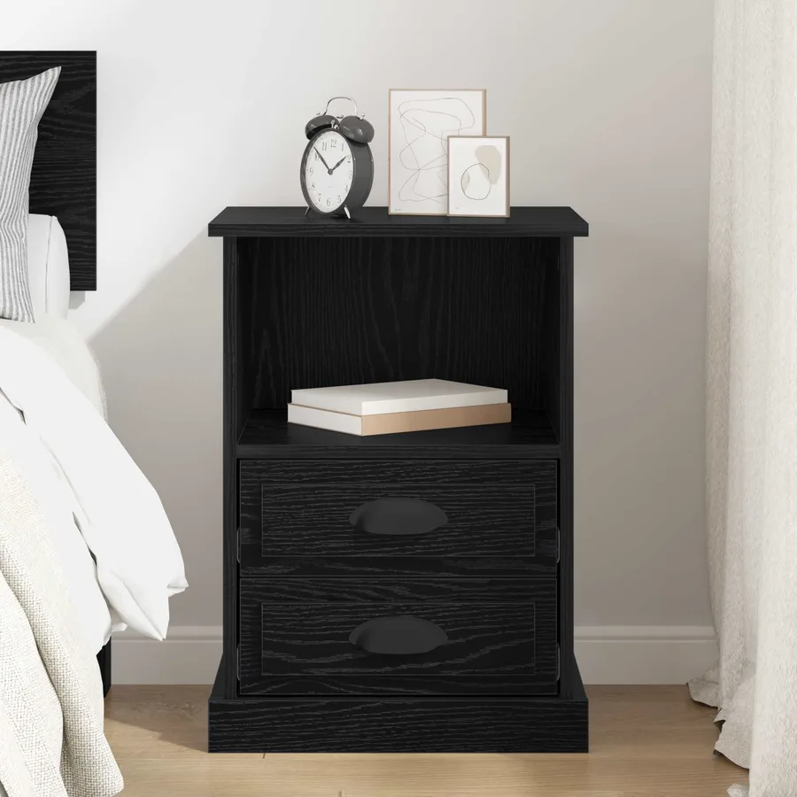 Cabinet de chevet Chêne noir 36 x 43 x 60 cm Bois d'ingénierie - 4