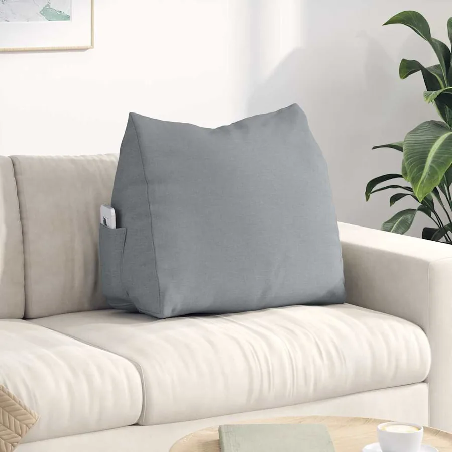 Coussin de Dos Gris clair 60 x 20 x 50 cm tissu