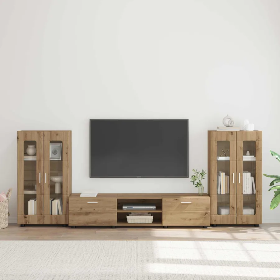 Ensemble meuble TV FLORIN 3 pcs Chêne artisanal