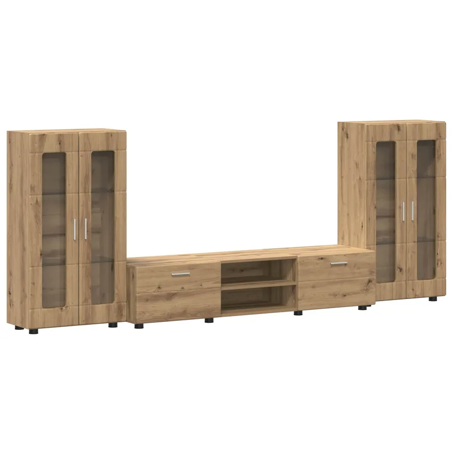 Ensemble meuble TV FLORIN 3 pcs Chêne artisanal - 2