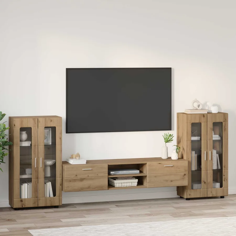 Ensemble meuble TV FLORIN 3 pcs Chêne artisanal - 4