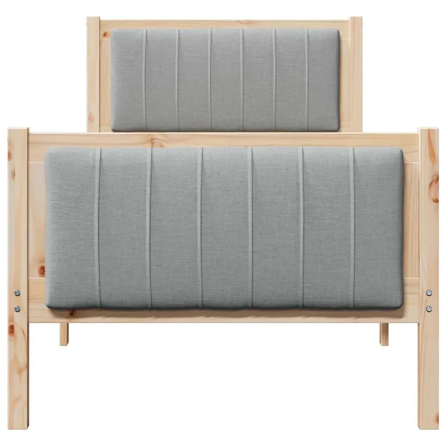 Cadre de lit avec tête de lit Marron et gris clair 75 x 190 cm - 5