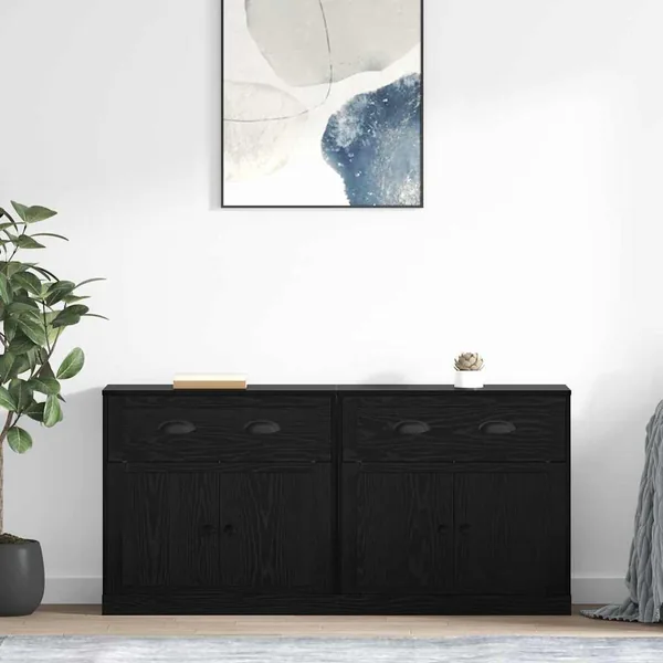 Buffets 2 pcs Chêne noir 70 x 35,5 x 67,5 cm Bois d'ingénierie