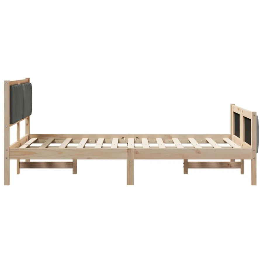 Cadre de lit avec tête de lit marron et gris foncé 120 x 190 cm - 6