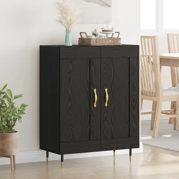 Buffet Chêne noir 69,5 x 34 x 90 cm Bois d'ingénierie