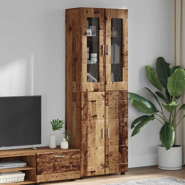 Haut Armoire avec étagère FLORIN Bois ancien 60 x 35 x 182 cm