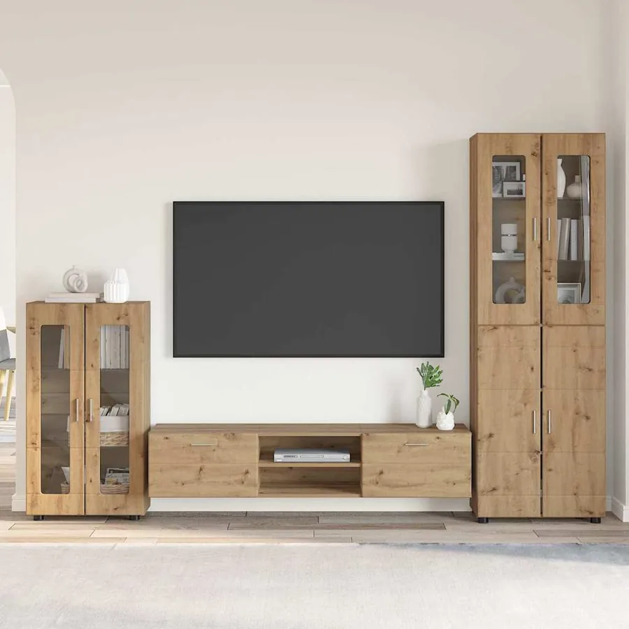 Ensemble meuble TV FLORIN 3 pcs Chêne artisanal