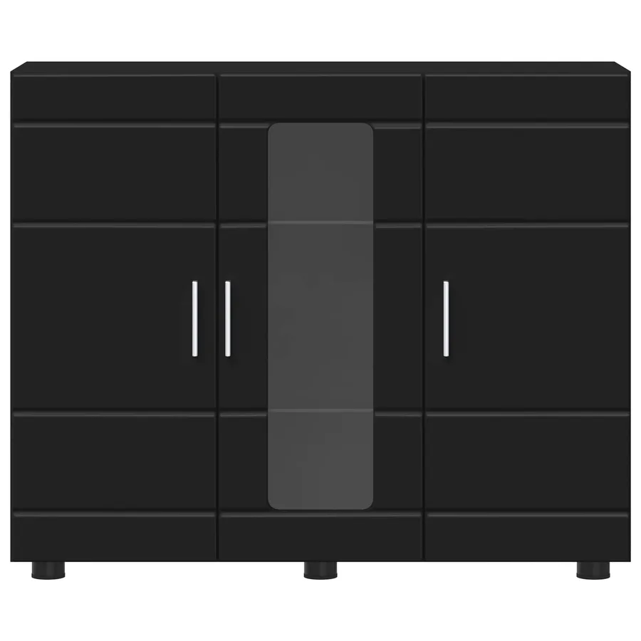 Cabinet en Bois Noir 88,5 x 30,5 x 73 cm Bois d'ingénierie - 6