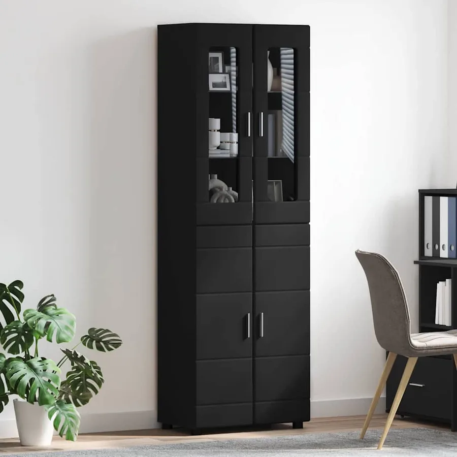 Haut Armoire FLORIN Noir 60 x 35 x 182 cm Bois d'ingénierie - 4