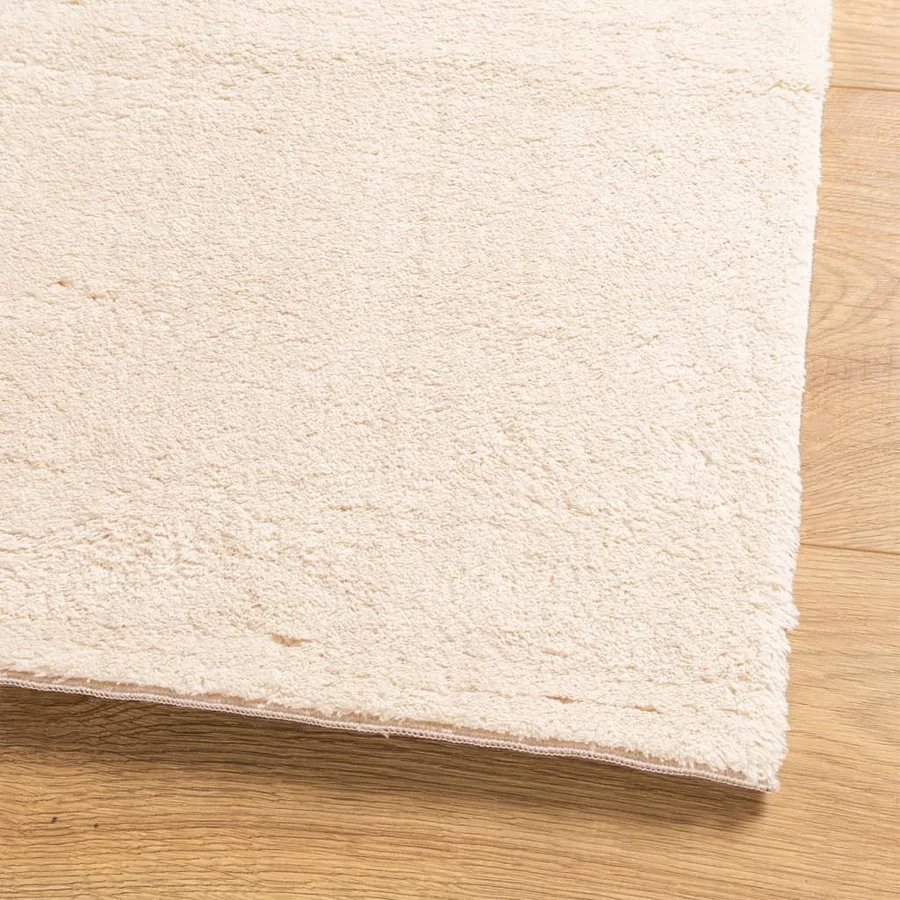 Tapis HUARTE à poils courts doux et lavable beige 60x110 cm - 4