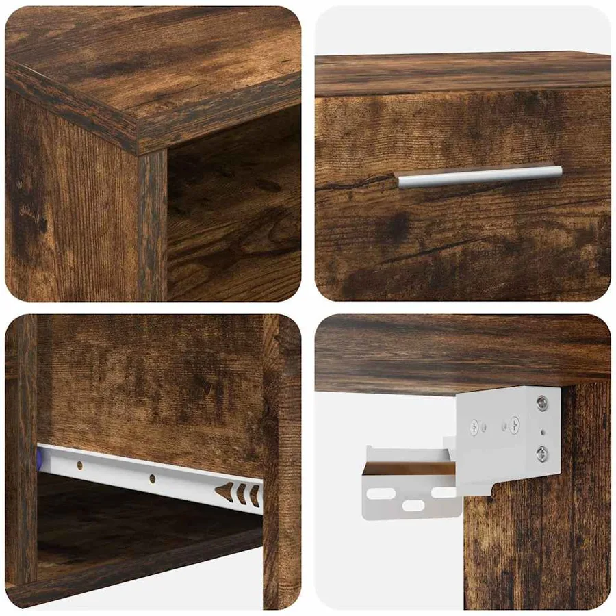 Ensemble meuble TV FLORIN 3 pcs Chêne fumé Bois d'ingénierie - 8