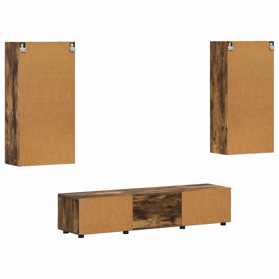 Ensemble meuble TV FLORIN 3 pcs Chêne fumé Bois d'ingénierie - 9