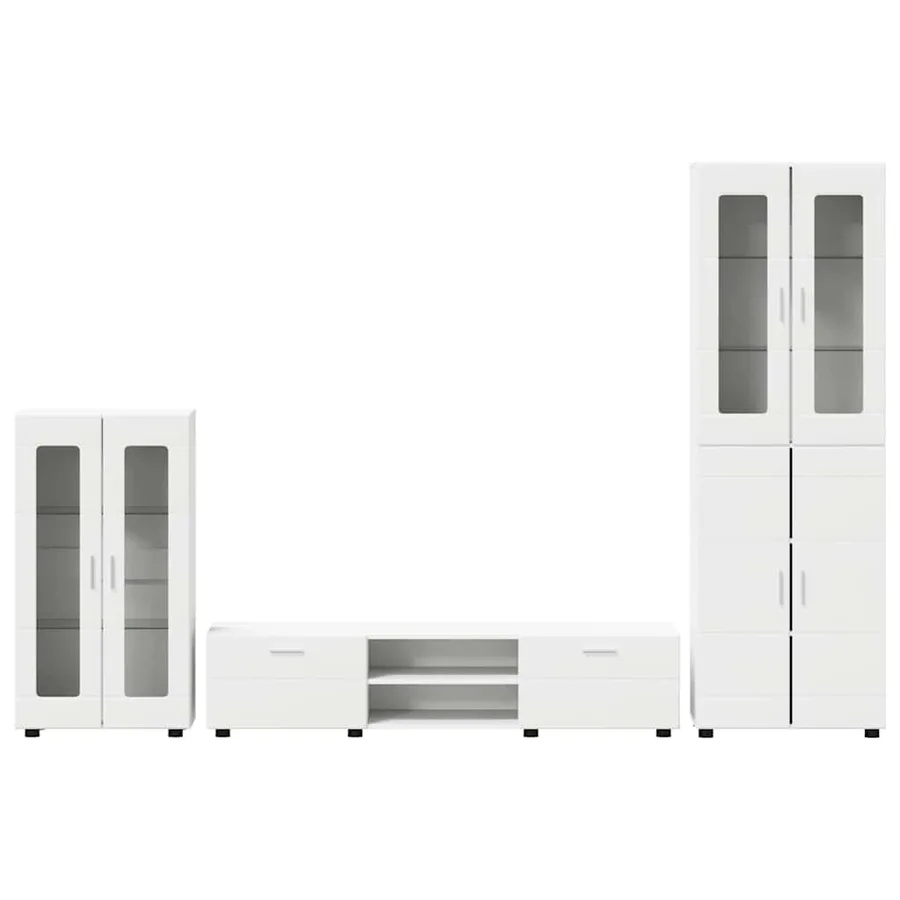 Ensemble meuble TV FLORIN 3 pcs Blanc Bois d'ingénierie - 9