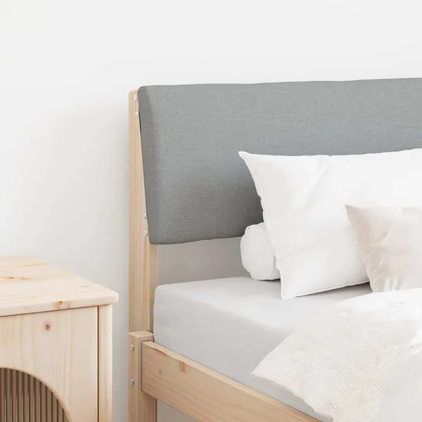 Tête de lit capitonnée Gris clair 80 cm Pin massif