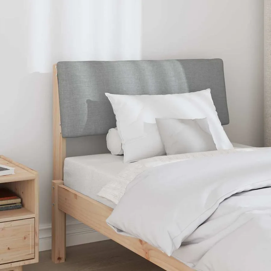 Tête de lit capitonnée Gris clair 80 cm Pin massif - 3