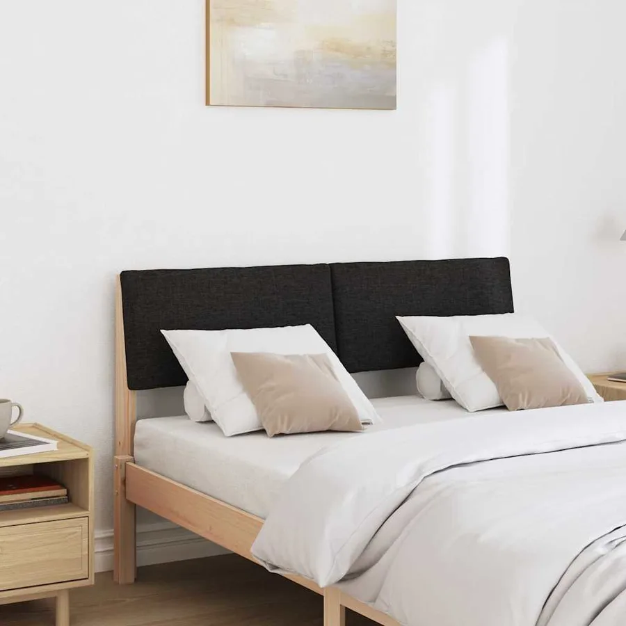 Tête de lit capitonnée Noir 120 cm Pin massif - 3