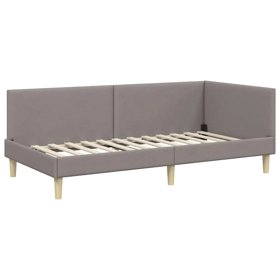 Cadre de lit d'angle avec matelas Autre 2 pcs Taupe tissu - 6