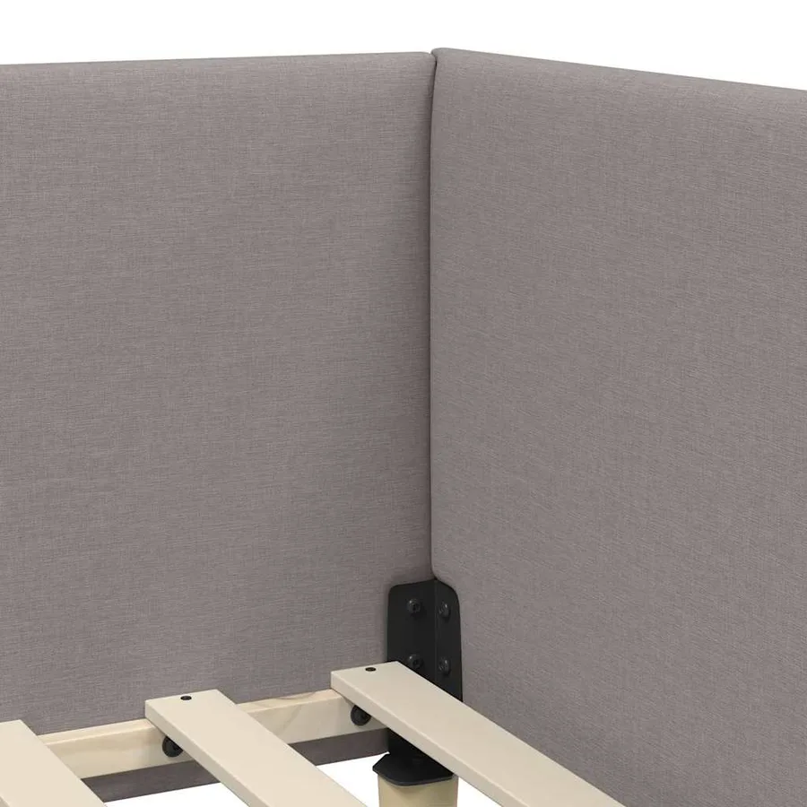 Cadre de lit d'angle avec matelas Autre 2 pcs Taupe tissu - 8