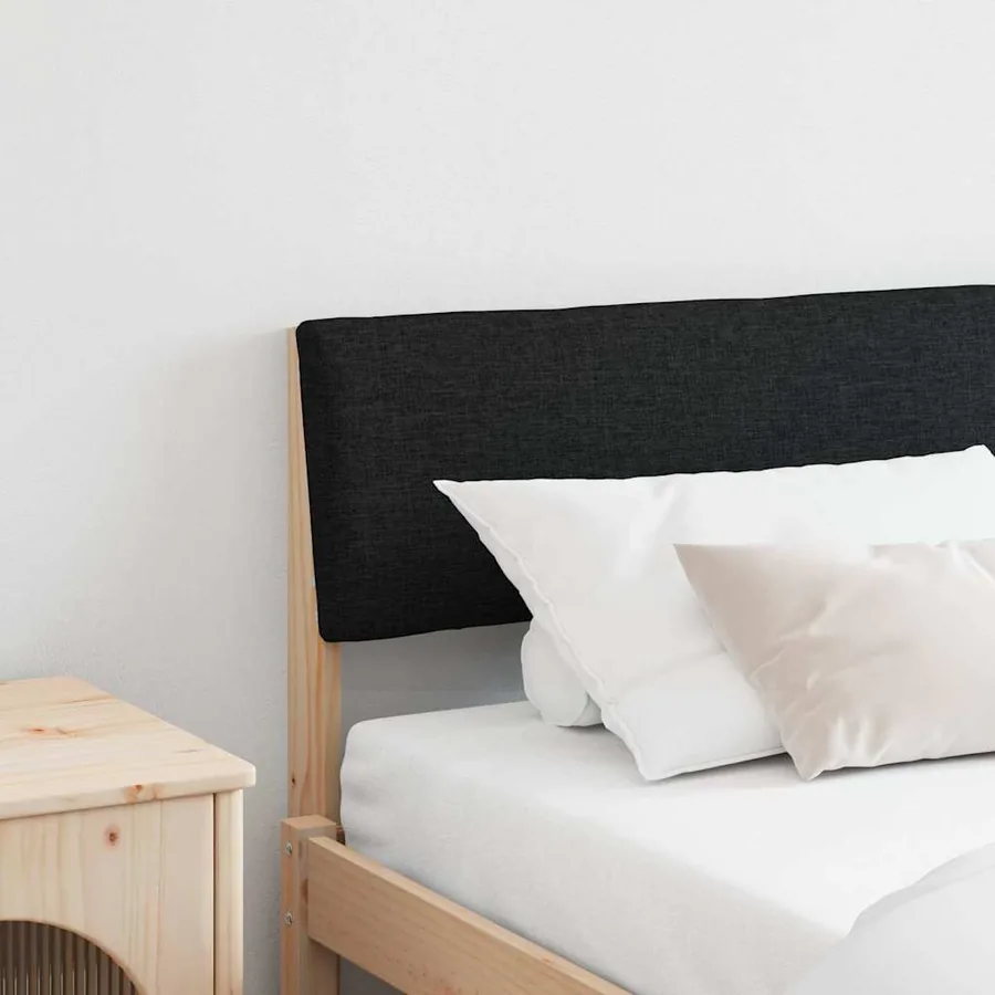 Tête de lit capitonnée Noir 180 cm Pin massif