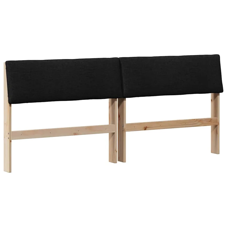 Tête de lit capitonnée Noir 180 cm Pin massif - 2