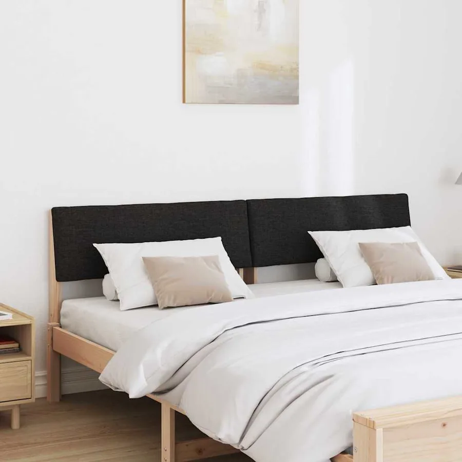 Tête de lit capitonnée Noir 180 cm Pin massif - 3