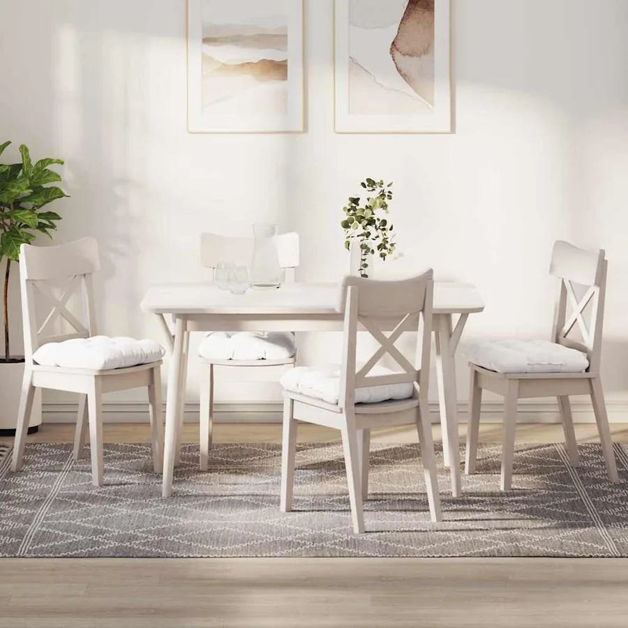 Coussins de siège 4 pcs Blanc 40 x 40 x 12 cm tissu