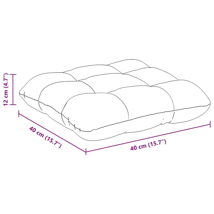 Coussins de siège 4 pcs Blanc 40 x 40 x 12 cm tissu - 11