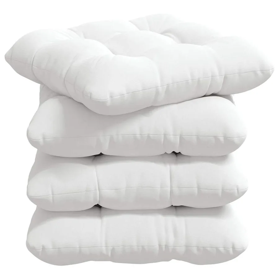 Coussins de siège 4 pcs Blanc 40 x 40 x 12 cm tissu - 2