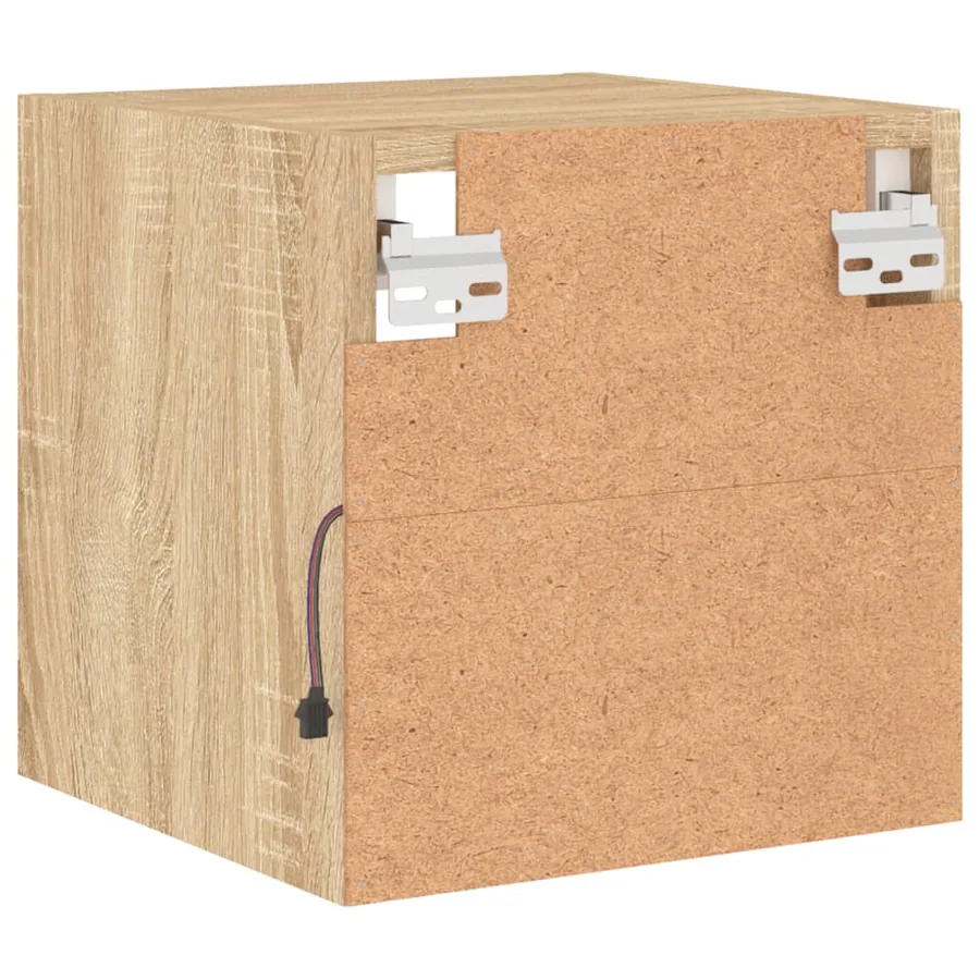 Meubles TV muraux lumières LED 2 pcs chêne sonoma 30x28,5x30 cm - 9