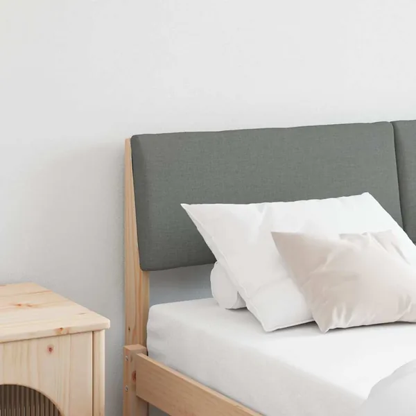 Tête de lit capitonnée Gris foncé 135 cm Pin massif