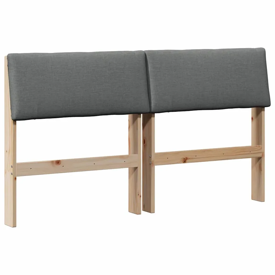 Tête de lit capitonnée Gris foncé 135 cm Pin massif - 2