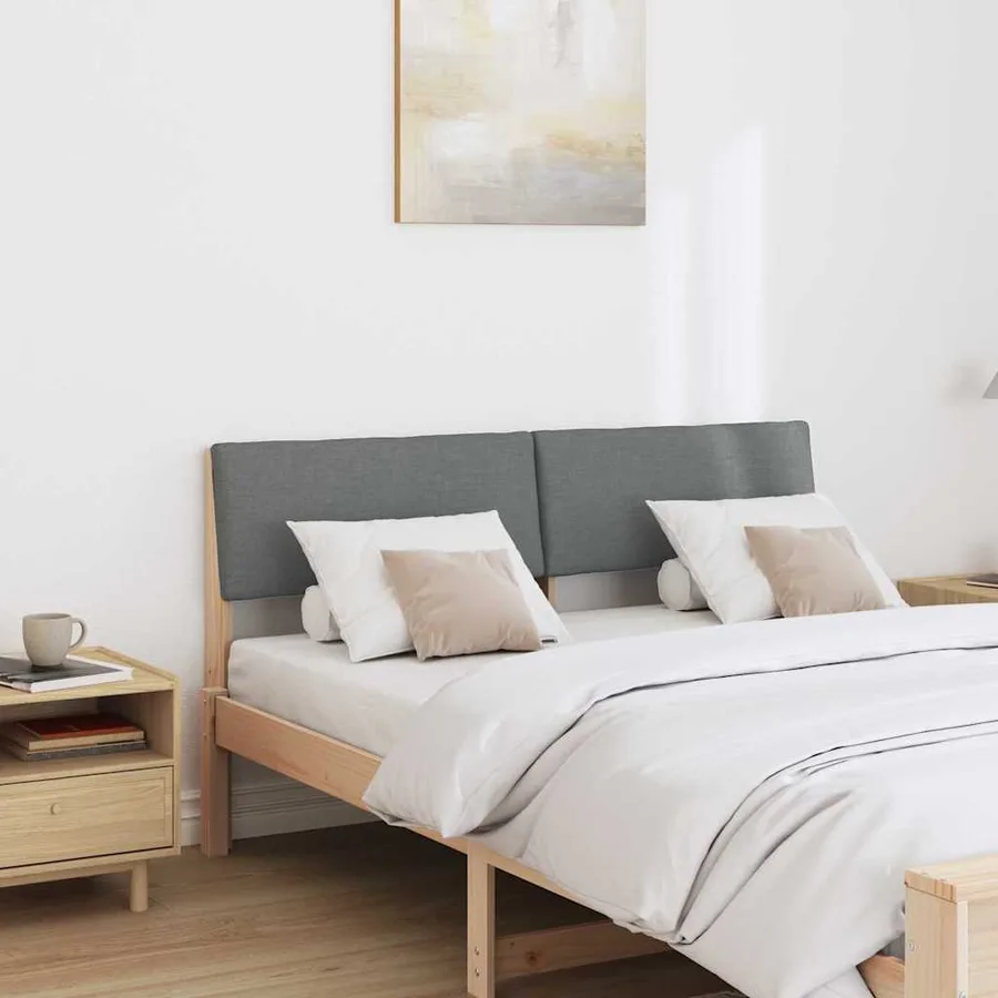 Tête de lit capitonnée Gris foncé 135 cm Pin massif - 3