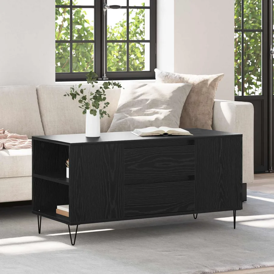 Table basse Chêne noir 102 x 44,5 x 50 cm Bois d'ingénierie