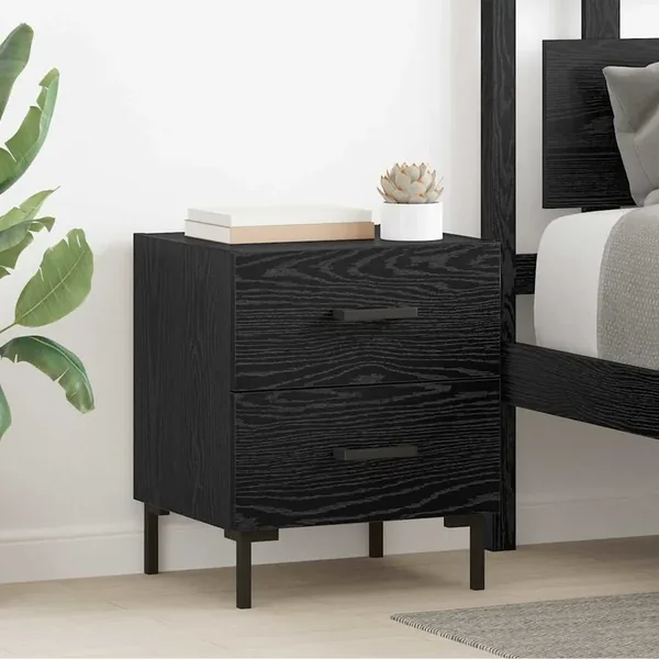 Cabinet de chevet avec tiroir Chêne noir 40 x 35 x 47,5 cm