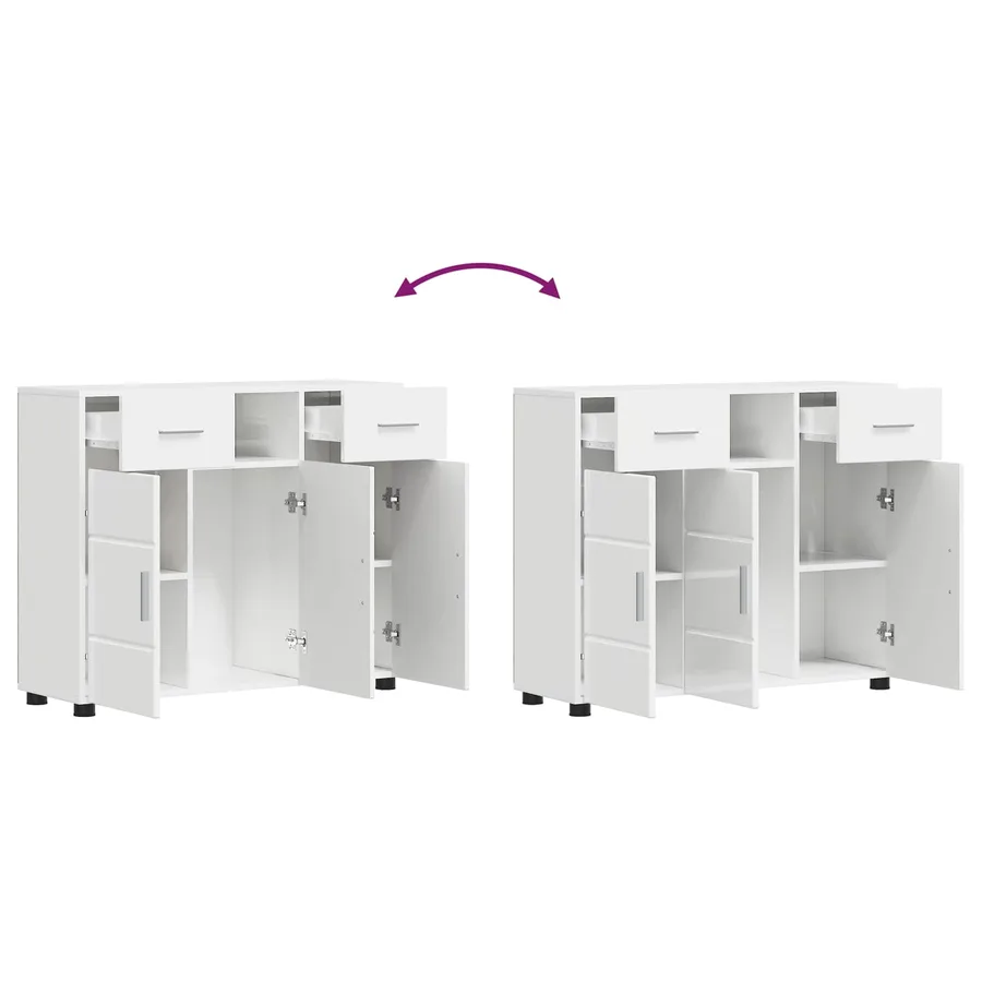 Cabinet en Bois avec tiroir Blanc brillant 88,5 x 30,5 x 73 cm - 11