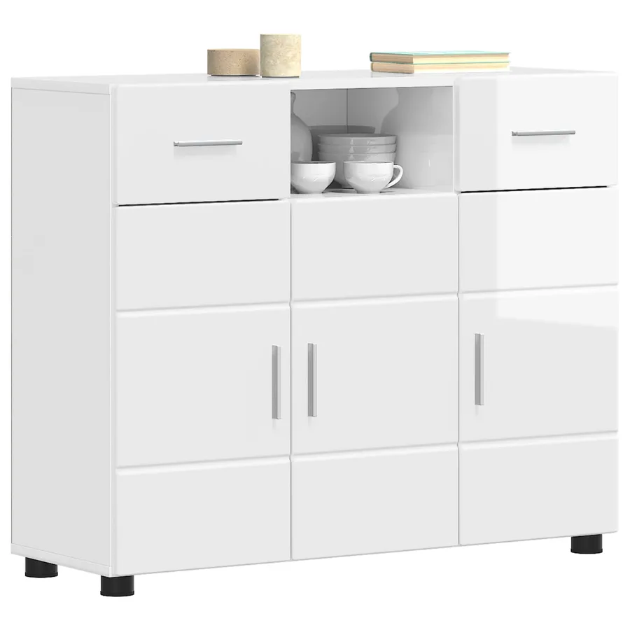Cabinet en Bois avec tiroir Blanc brillant 88,5 x 30,5 x 73 cm - 3