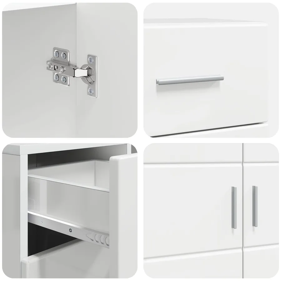 Cabinet en Bois avec tiroir Blanc brillant 88,5 x 30,5 x 73 cm - 9