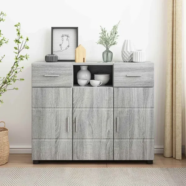 Cabinet en Bois avec tiroir Gris Sonoma 88,5 x 30,5 x 73 cm