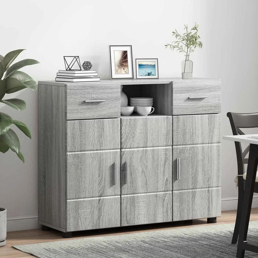 Cabinet en Bois avec tiroir Gris Sonoma 88,5 x 30,5 x 73 cm - 4