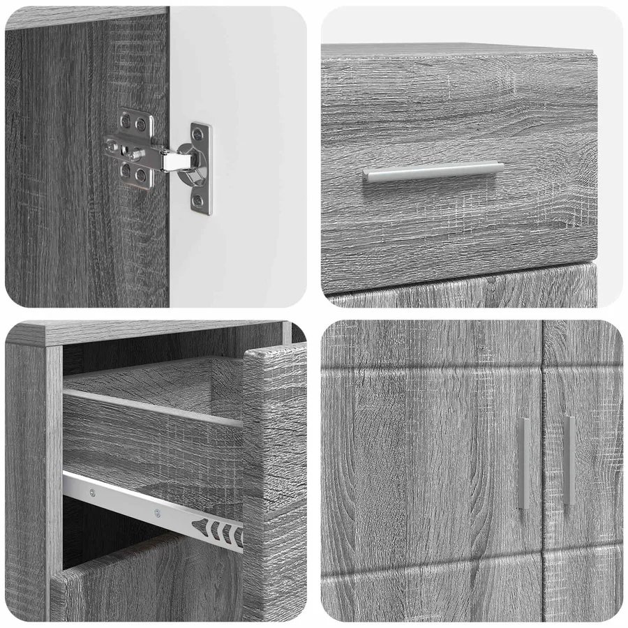 Cabinet en Bois avec tiroir Gris Sonoma 88,5 x 30,5 x 73 cm - 9