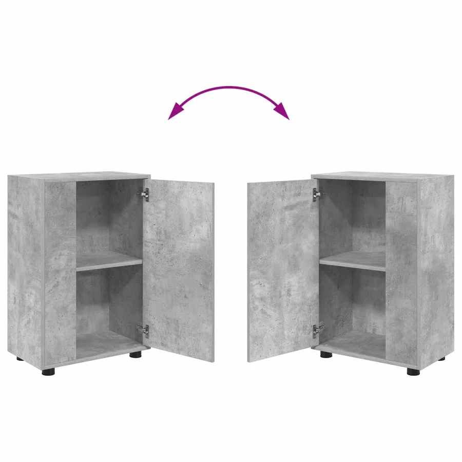 Ensemble meuble TV Gris béton Bois d'ingénierie - 12