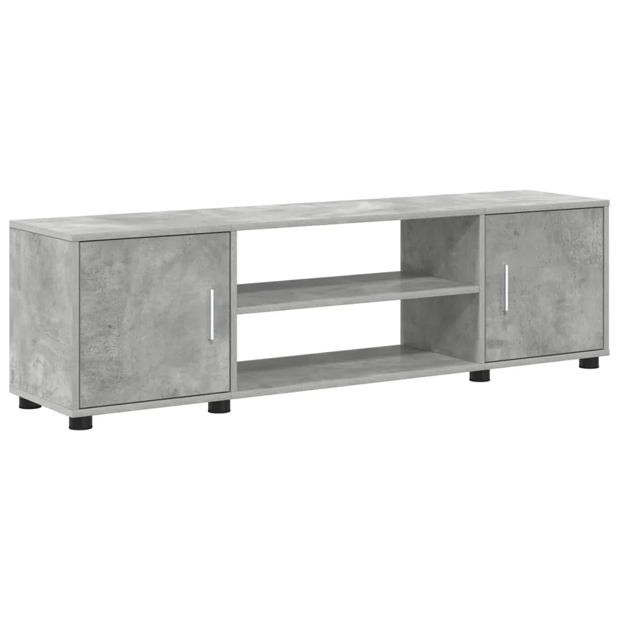Ensemble meuble TV Gris béton Bois d'ingénierie - 6