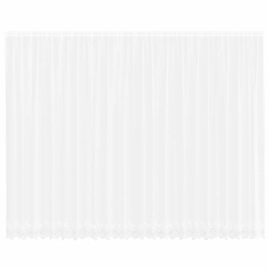 Rideau en Dentelle Floral Blanc 280 x 600 cm Polyester - 2